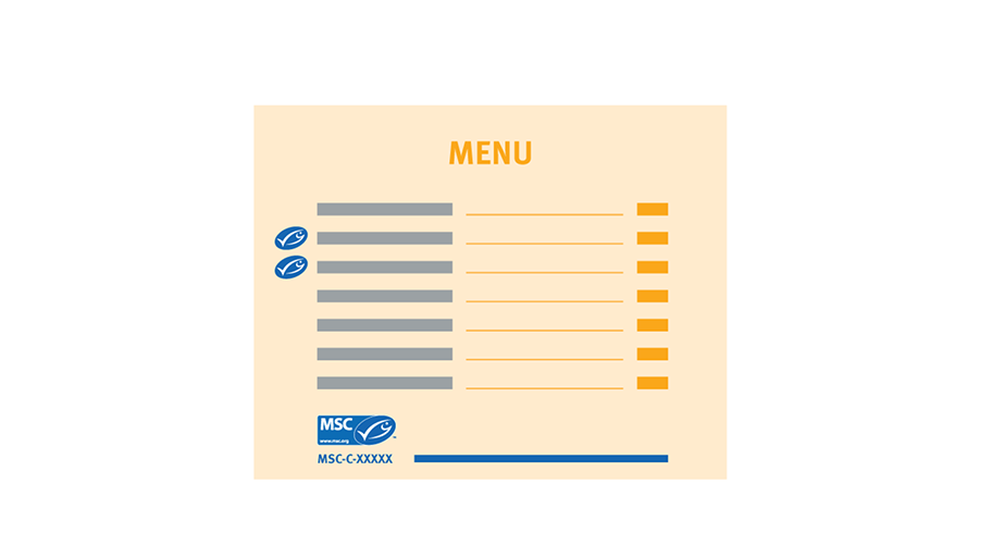 Example of menu with preferred MSC oval next to item on the menu list and MSC label as a key
