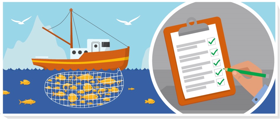 Illustration showing one vessel and gear type assessed as a fishery