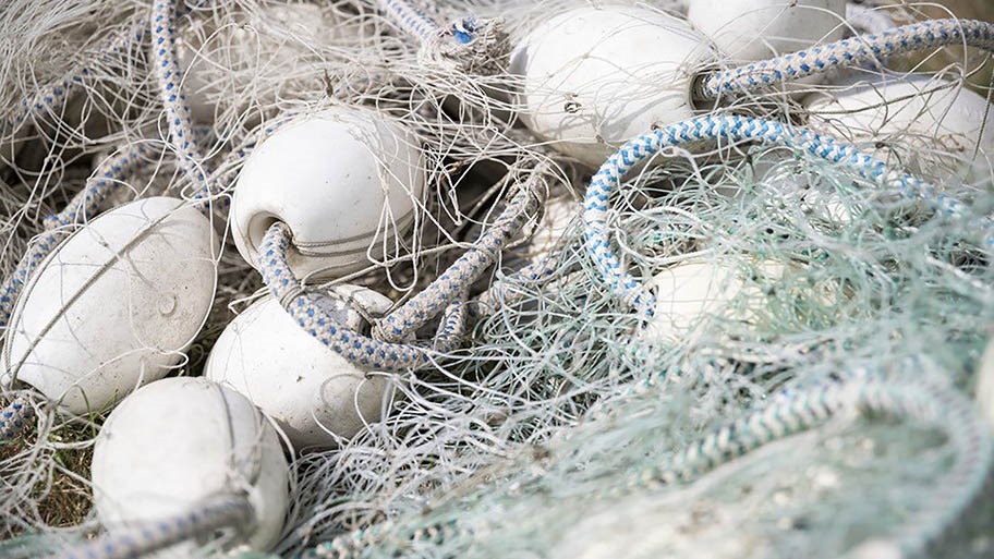Close-up of net and ropes