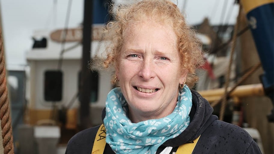 Close-up of woman on boat deck