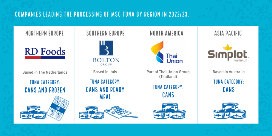 Top MSC processors by region
