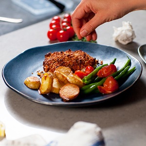 Baked cod with almonds