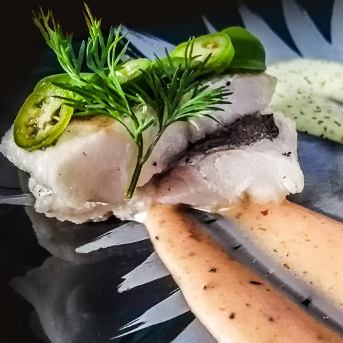 Dill and chilli hake with spekboom