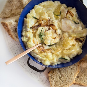 Fresh salted cod brandade