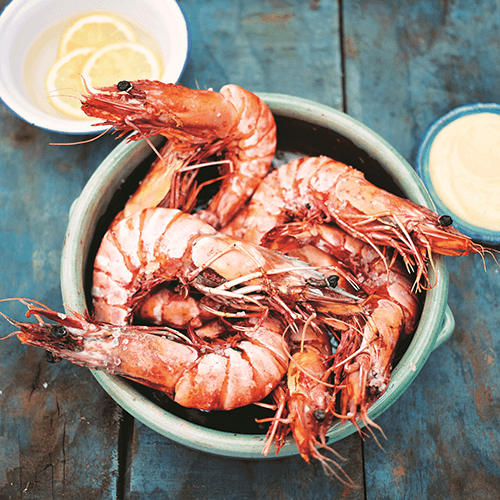 Gambas a la plancha with wild prawns