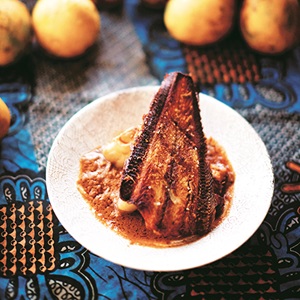Gambian Domoda with fried sole