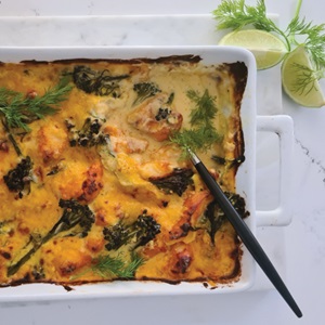 Gratin d'églefin et brocoli
