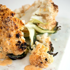 Roasted cauliflower gratin with Matty’s Seafood lobster, craft beer & cheese dip