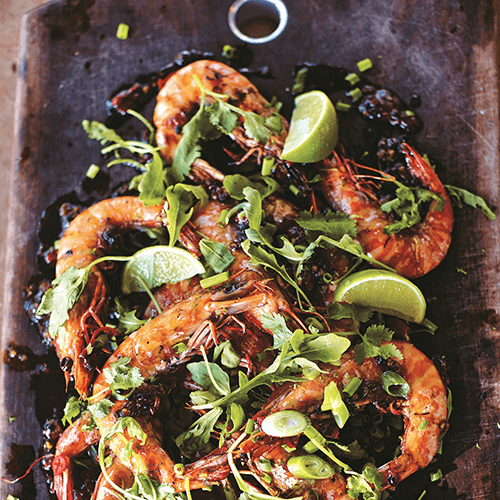 Wild prawns from the barbie, two ways