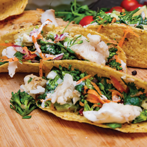 Fish Tacos with Broccoli Slaw