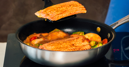 Tomato Curry Salmon with Okra and Eggplant - 04