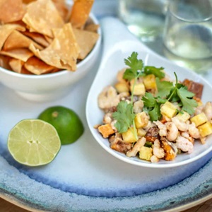 Tropical shrimp ceviche