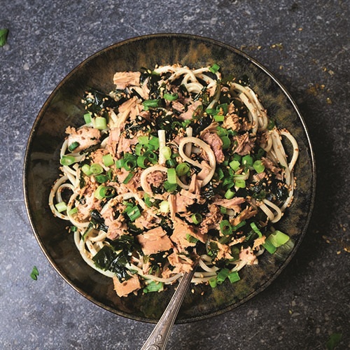 Tuna noodle salad with wafu dressing