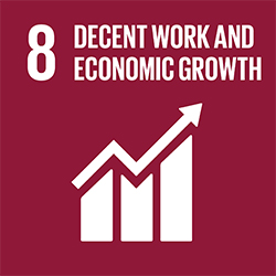 SDG 8 Decent work and economic growth icon
