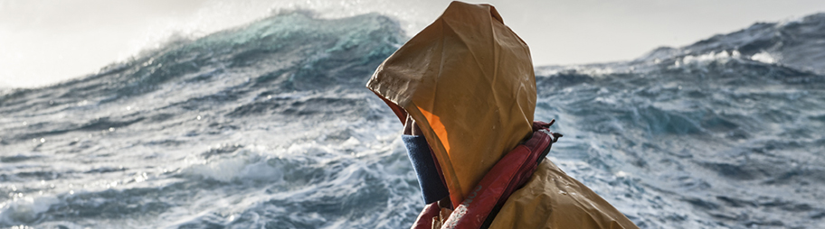 CFL Hunter crew member and wild sea