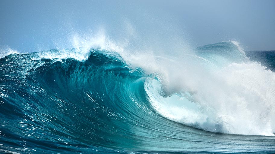 Large, rolling ocean wave