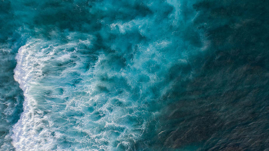 Stormy sea seen from above