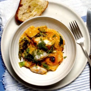 Bakad kolja och broccoli