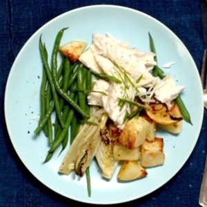 Bakad fisk med vitt vin