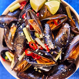 Sylt blue mussels with a breeze of Asia
