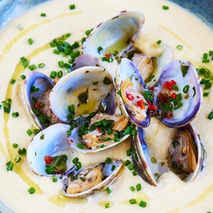 Crema di ceci con vongole certificate MSC