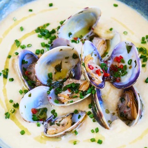 Crema di ceci con vongole certificate MSC