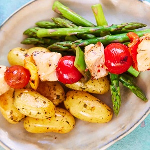 Grilled whitefish skewers