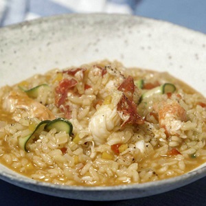 Lobster saffron risotto
