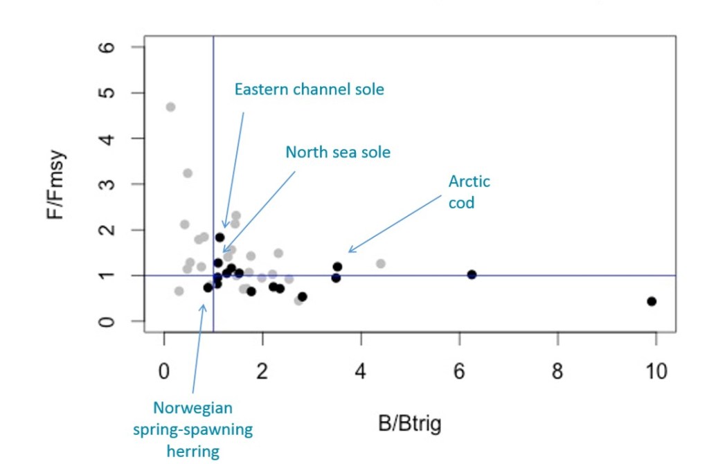 A graph depicting the ICES stocks in 2014.