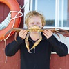 Bart van Olphen holding a crab