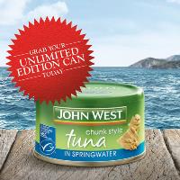 Tin of MSC certified John West tuna