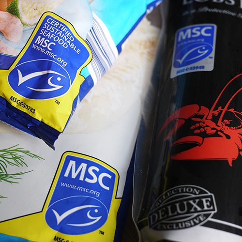 Use the MSC blue fish label