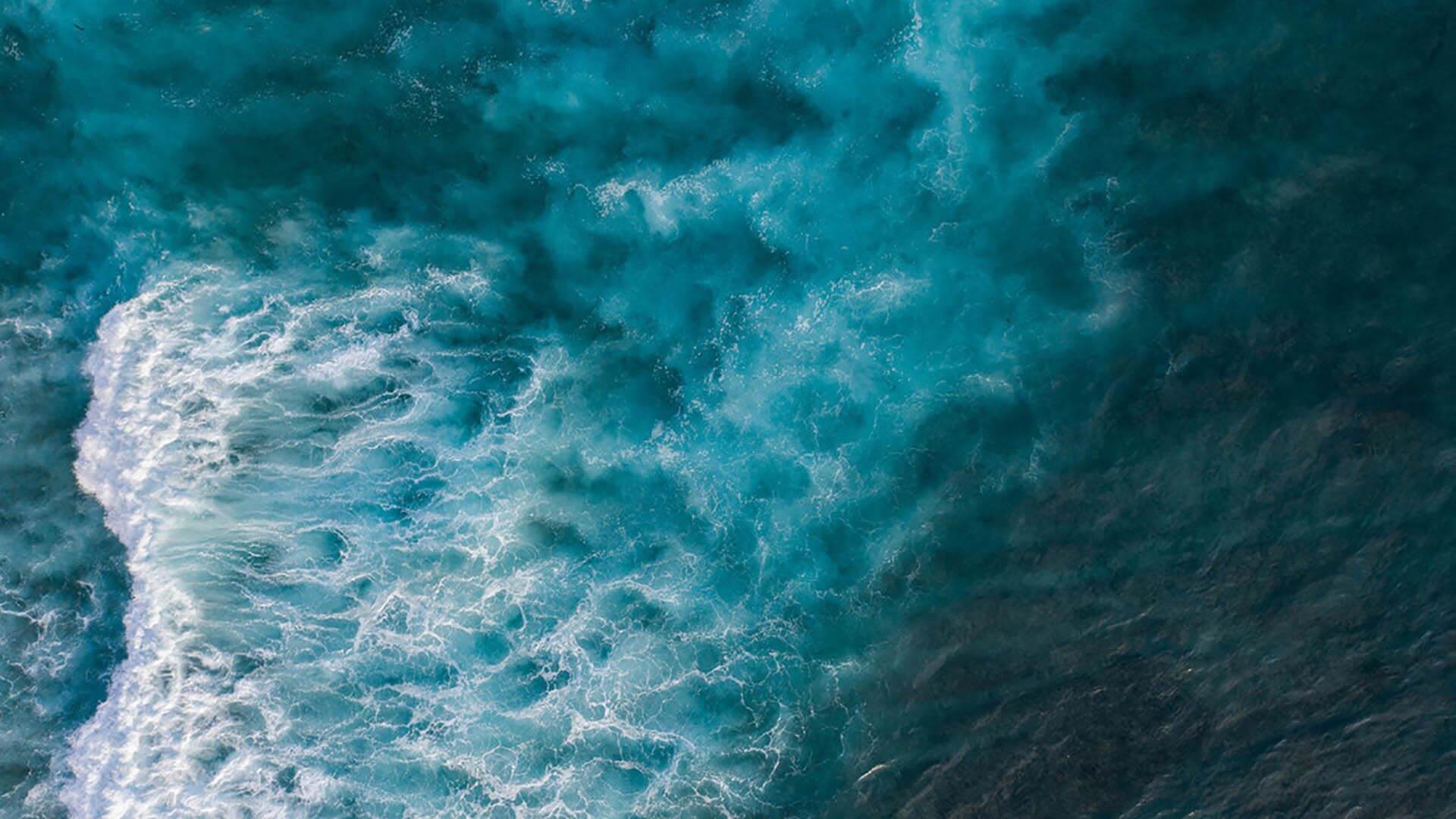 Stormy sea from above