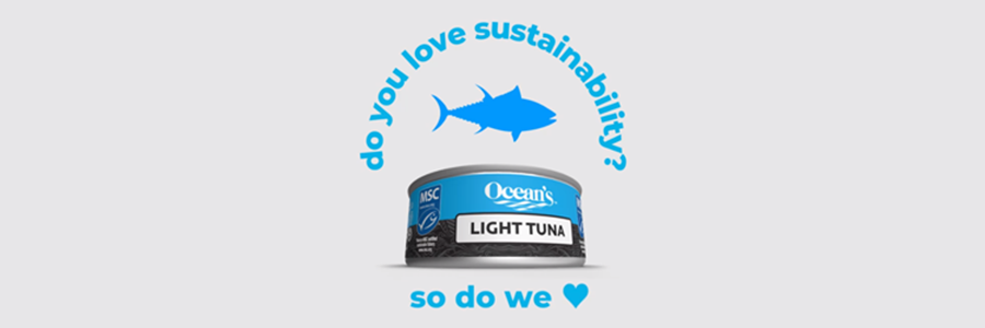 text: do you love sustainability? so do we | Ocean's Seafood light tuna