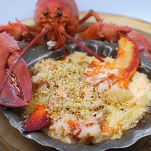 Green onion pancake with lobster dip