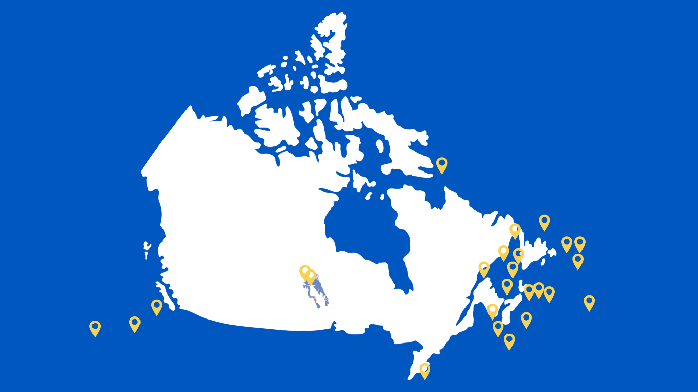 MSC Certified Canadian Fisheries, Map of Canada