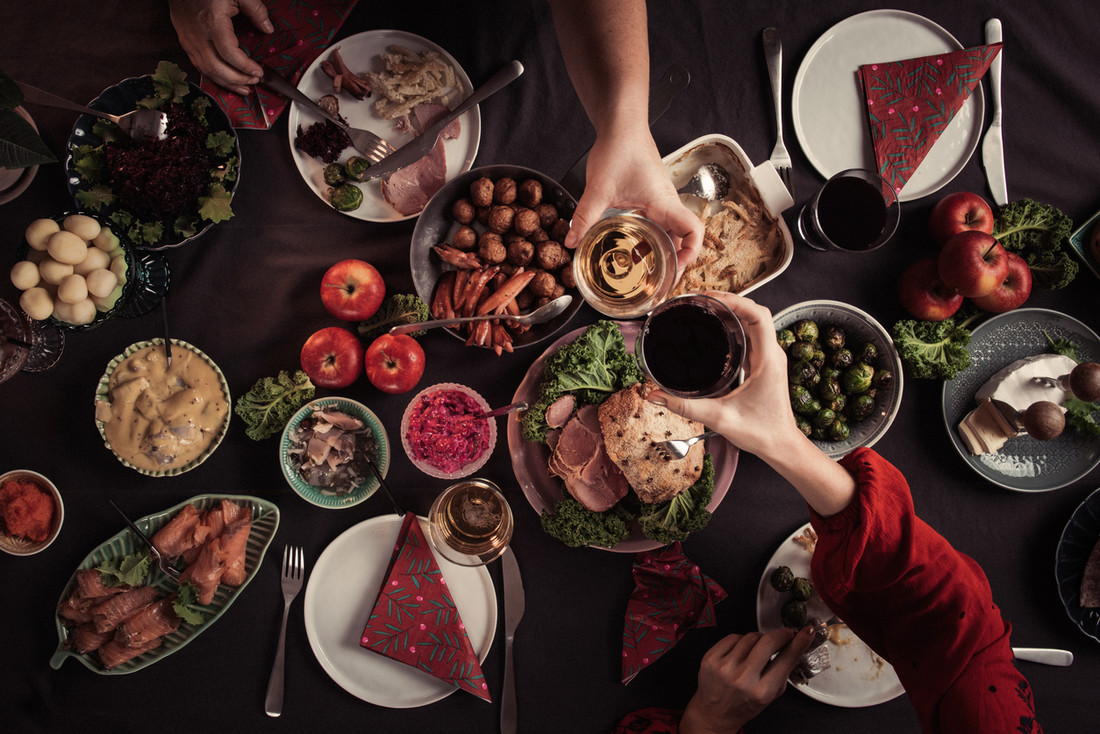Festive dinner table