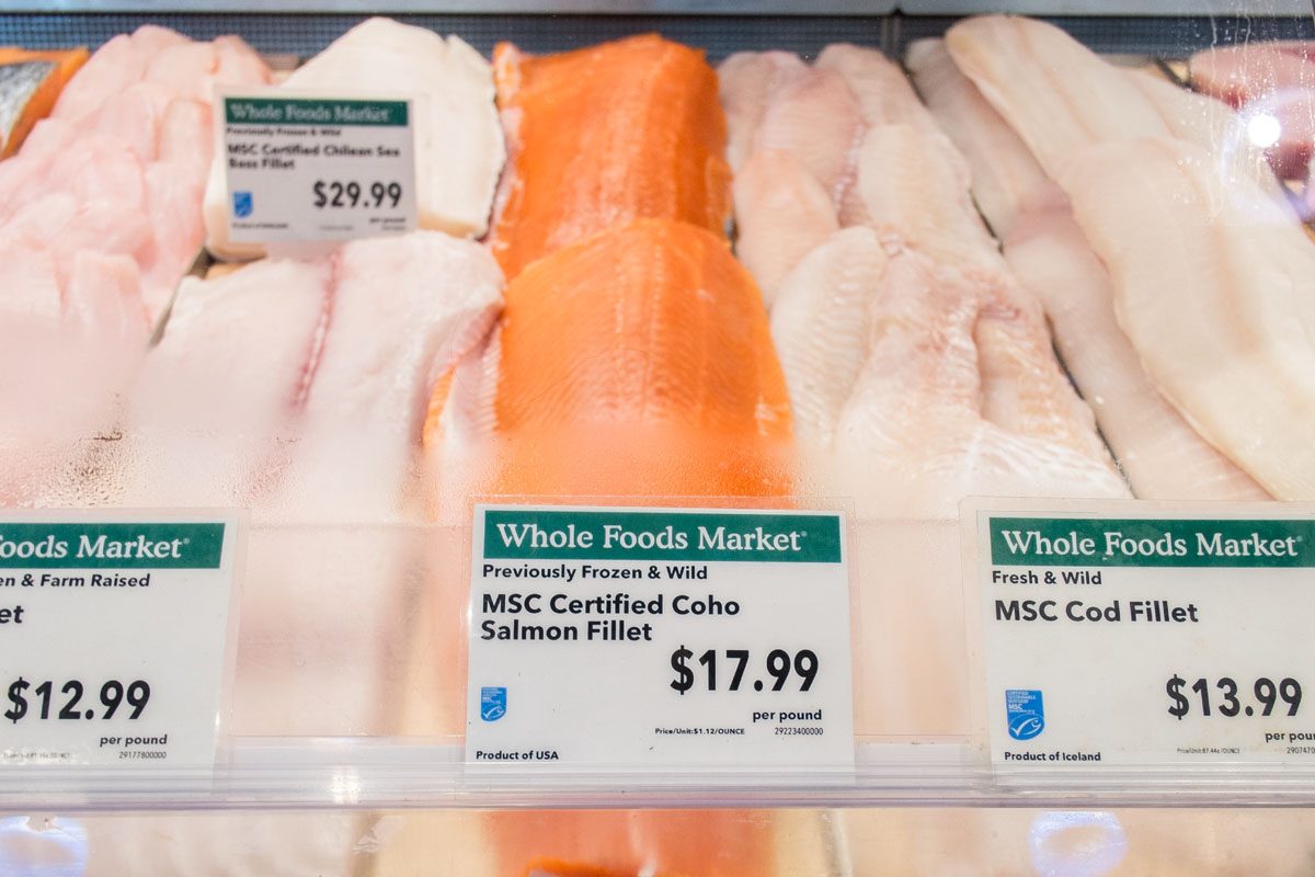 MSC certified salmon at Whole Foods Market