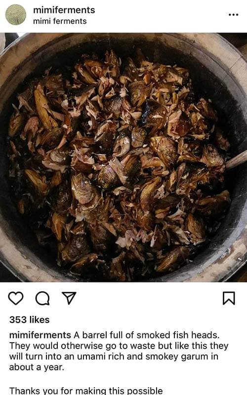 Screenshot of IG post from mimiferments