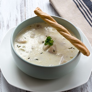 Smoked seafood chowder