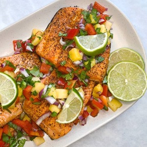 Broiled Wild Salmon with Pineapple Salsa