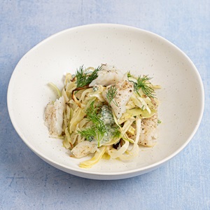 Roasted Cabbage Salad with Cod and a Herby Yogurt Dressing