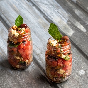 Wild Tuna and Watermelon Salad with Olive, Feta, and Mint