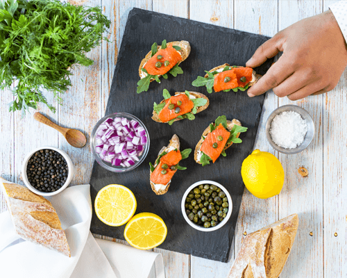 Wild Smoked Salmon Crostinis