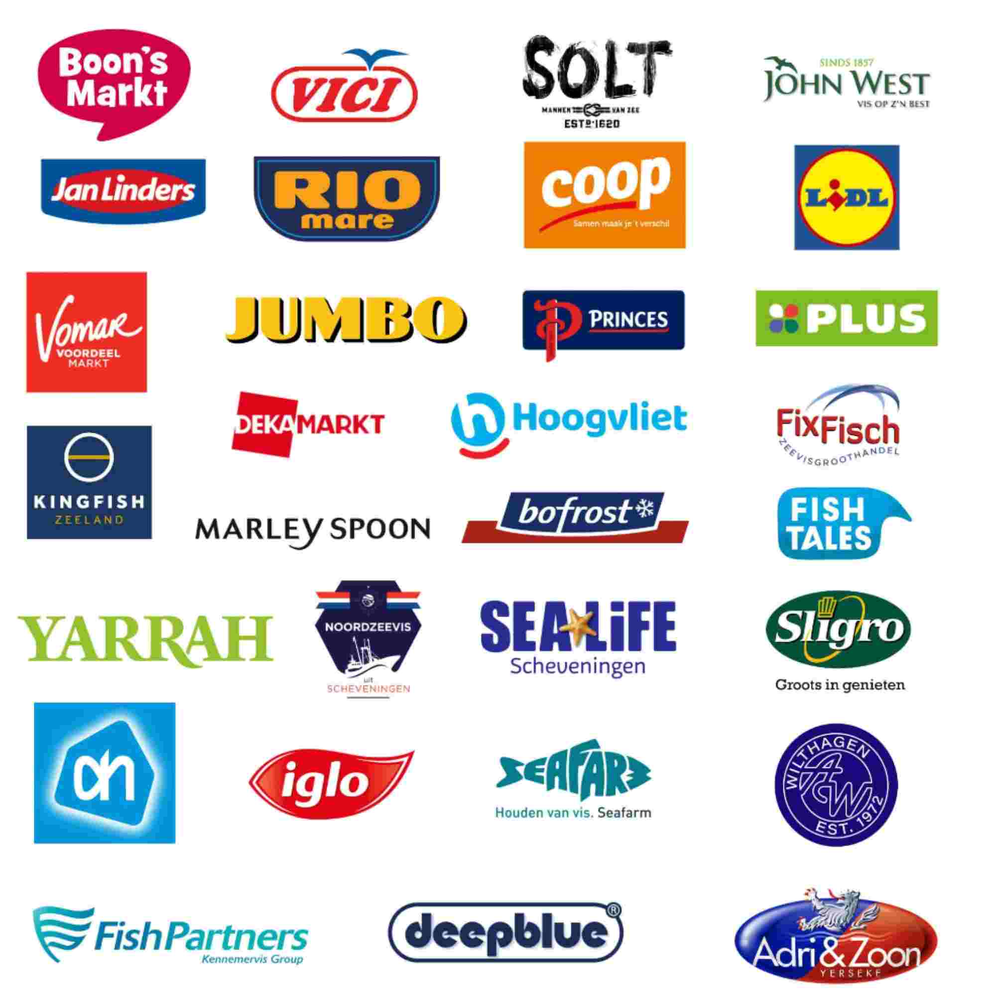 Logo's van de Nederlandse Bewuste Visweek 2021 partners