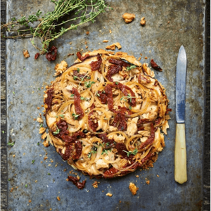 Tarte tatin met horsmakreel