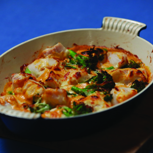 Pieczony plamiak z brokułami