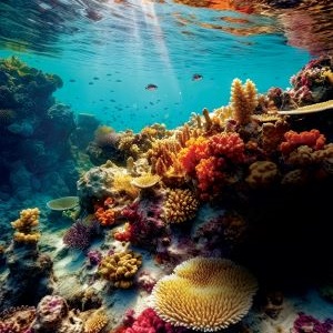 coral riff wave ocean
