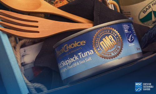 Picture of Vital Choice - Canned Wild Skipjack Tuna in light olive oil & sea salt