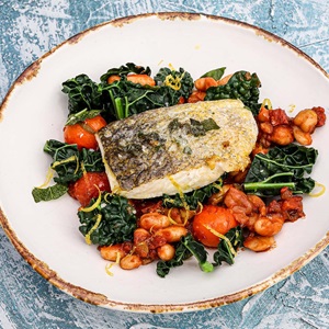 Pan Fried Hake & Tuscan Beans